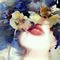 wapcrazylips lips watercolors flowers artisticselfie