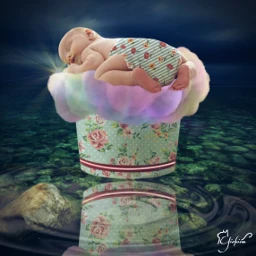 wapfloralwrap cottoncandy baby water lensflare
